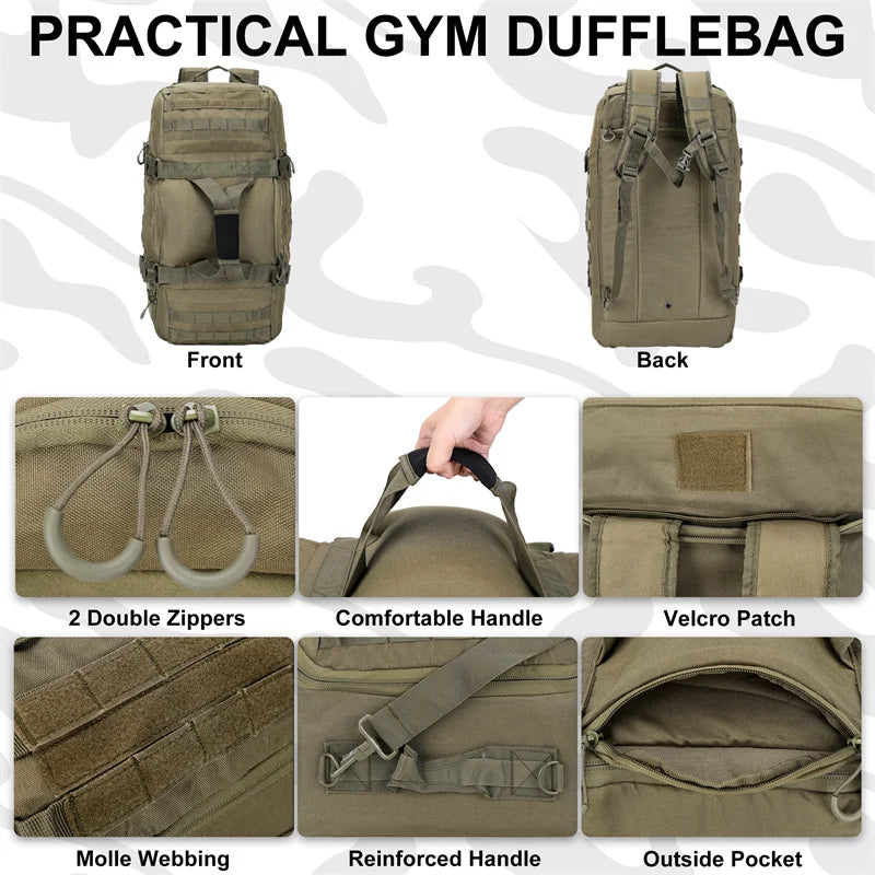 30L 45L 80L MOLLE Tactical Backpack – Large Capacity Hiking, Camping & Travel Bag