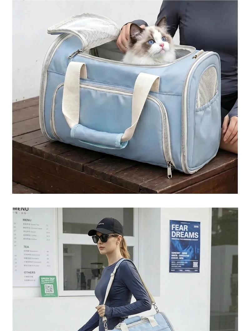 Pet Carrier Dog Travel Bags Airline Approved Transport For Small Dogs Cats Outgoing Cats Carrier Bag Travel Breathable Transport