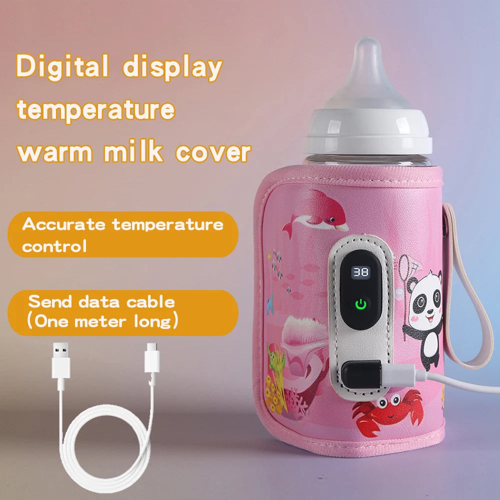 Bottle Insulation Cover, Breast Warmer, Baby Warmer, 5-Speed Temperature Control, Digital Display of Temperature