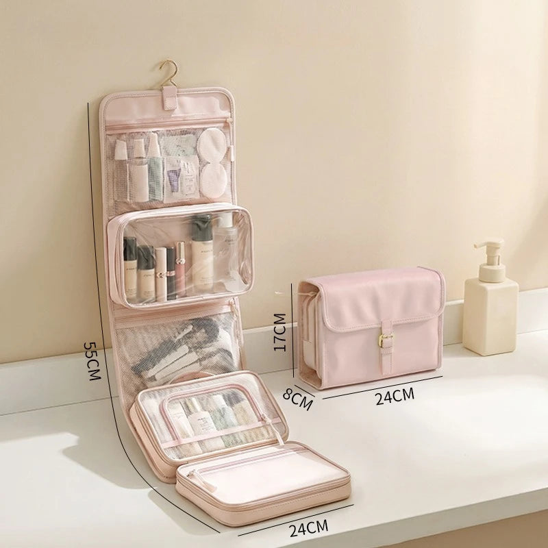 Travel Toiletry Bag Hangable Multifunctional Portable Large Capacity Minimalist Travel Organizer Toiletry Bag Cosmetics Bag
