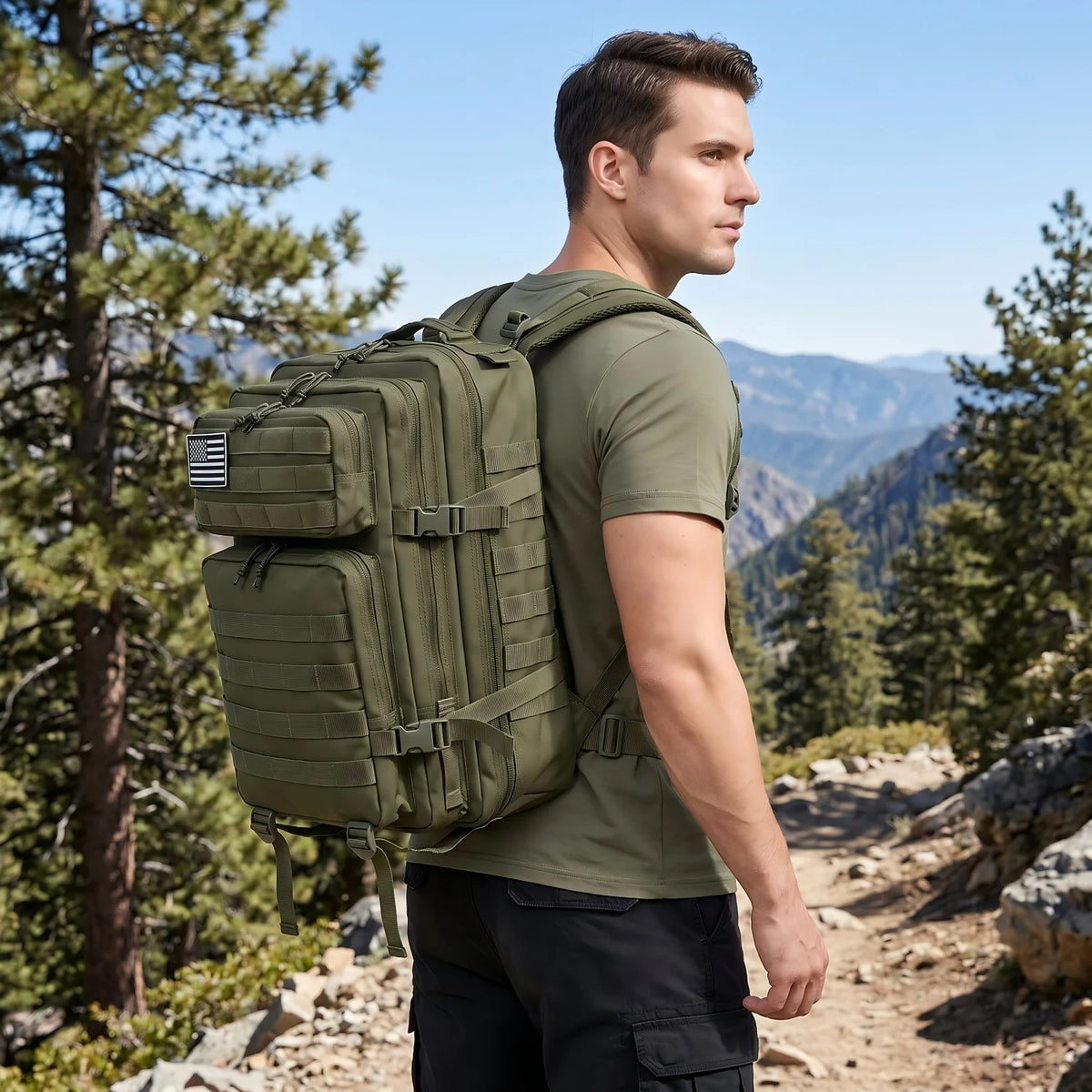 45L Tactical Hunting Backpack – MOLLE Outdoor Camping & Bushcraft Rucksack