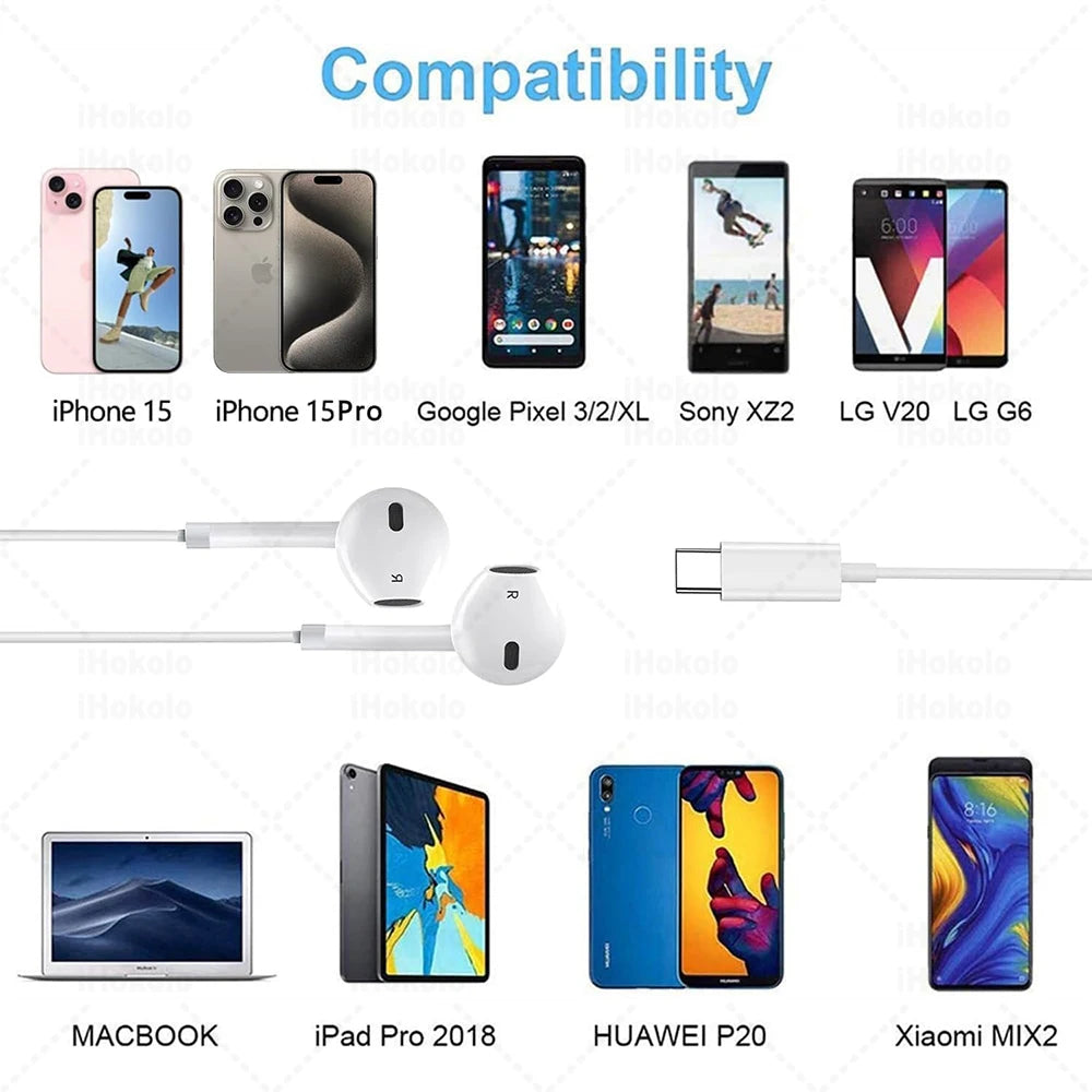 Wired Earphones for iPhone & iPad – Lightning, USB-C & 3.5mm In-Ear Headphones
