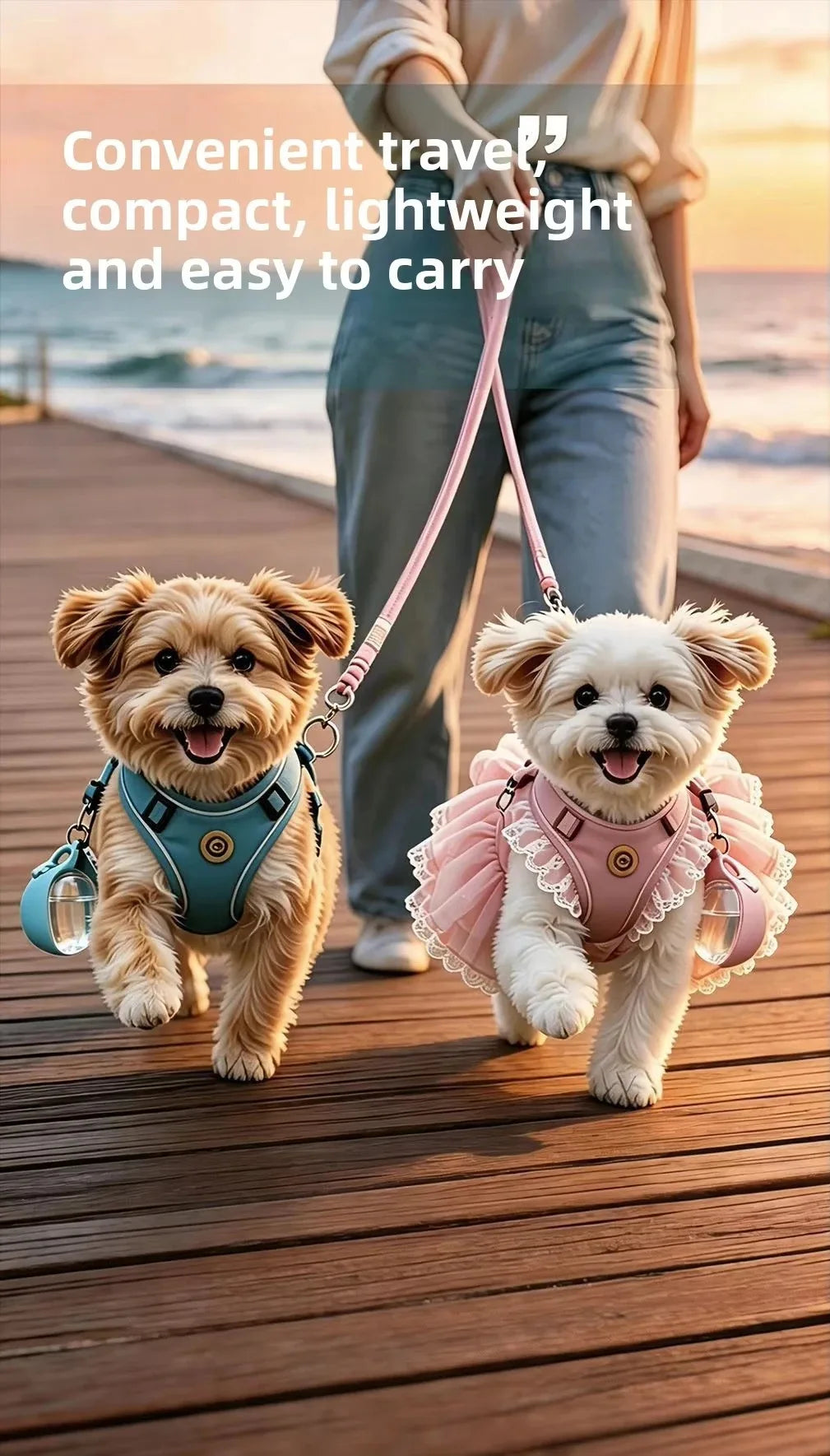 Portable Travel Dog Water Bottle Water Dispenser with Bowl No-Spill Puppy Water Bottle for Walking Hiking