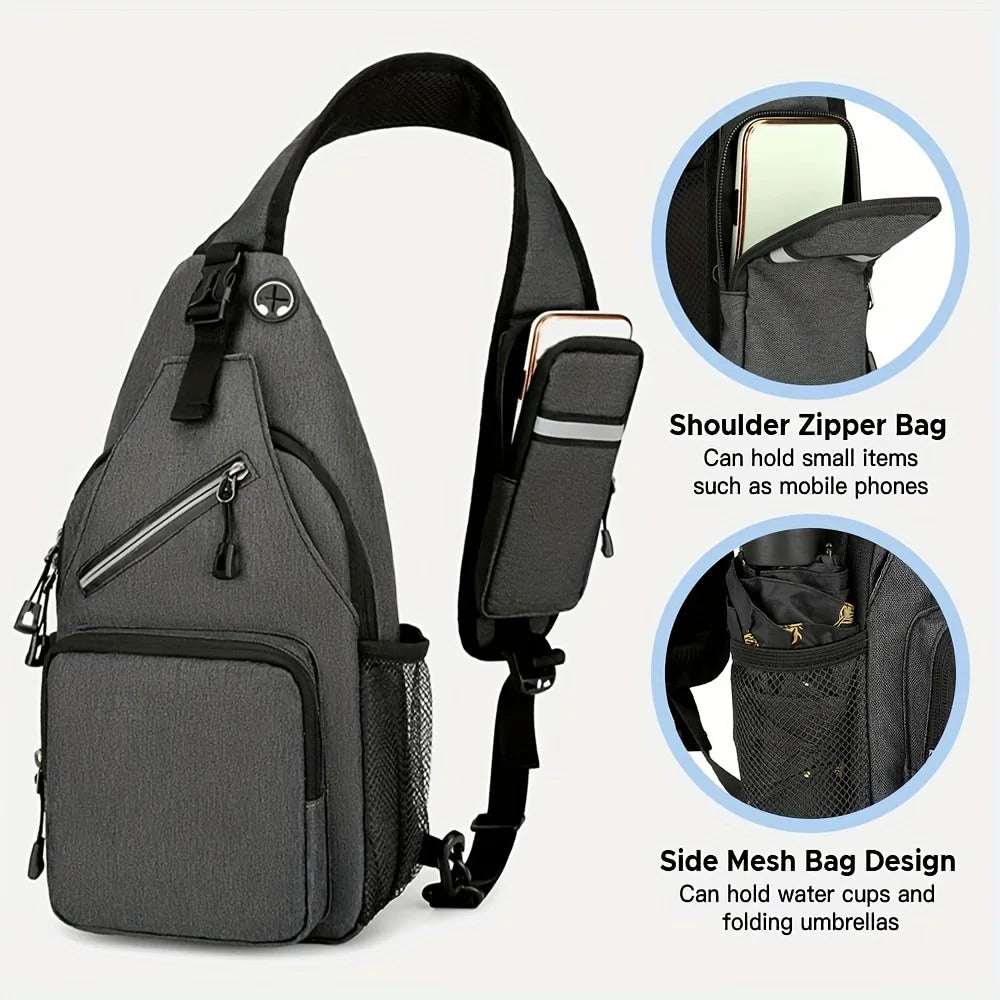 Waterproof Crossbody Sling Bag for Men & Women – Large Capacity Travel Chest Shoulder Bag