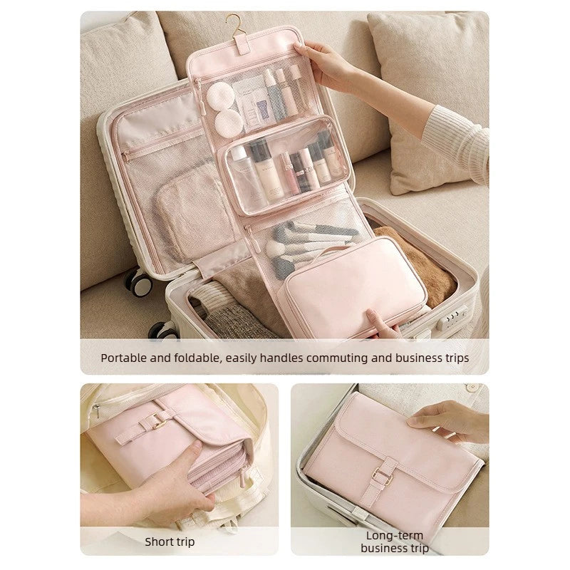 Travel Toiletry Bag Hangable Multifunctional Portable Large Capacity Minimalist Travel Organizer Toiletry Bag Cosmetics Bag