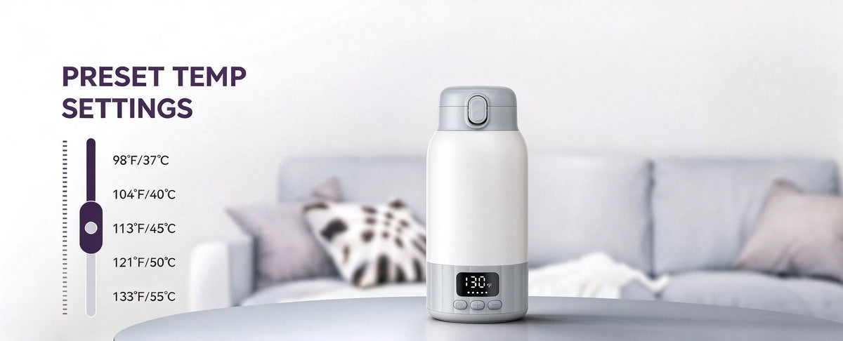 Baby Bottle Warmer for Breast Milk, Baby Travel Essentials Portable Bottle Warmer Fast Heating with Nutrients Preserved Dual Heating Modes for Breast Milk & Water 17OZ Large Capacity
