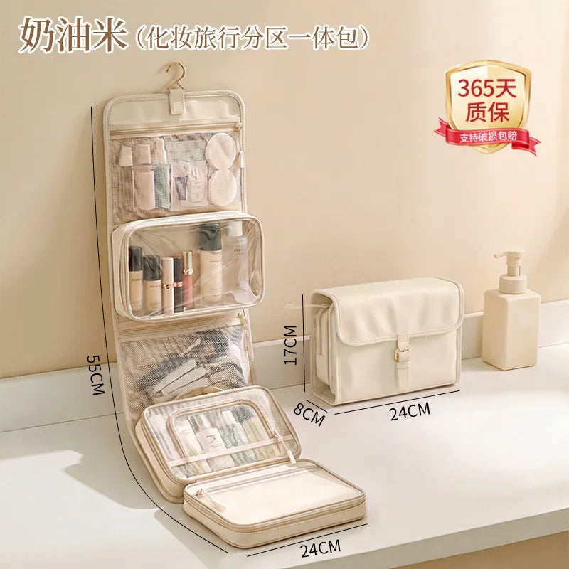 Travel Toiletry Bag Hangable Multifunctional Portable Large Capacity Minimalist Travel Organizer Toiletry Bag Cosmetics Bag