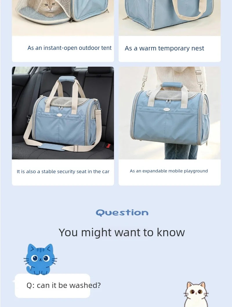 Pet Carrier Dog Travel Bags Airline Approved Transport For Small Dogs Cats Outgoing Cats Carrier Bag Travel Breathable Transport